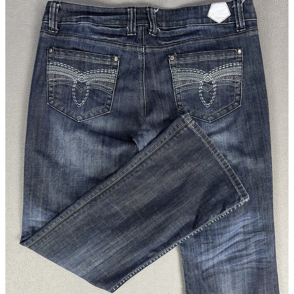 Tin Haul Jeans 34x33 Blue Bootcut Distressed Whiskered Cowgirl Western Rodeo‎